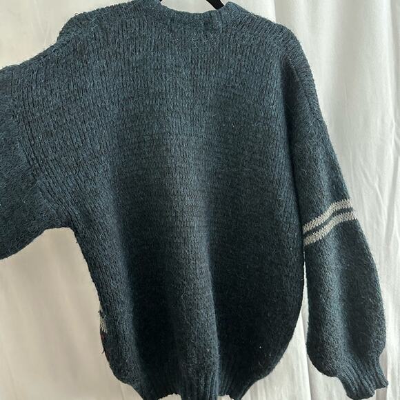 Vintage Men's Baggy Patterned Knit Crewneck Sweater Size Large - Picture 6 of 7